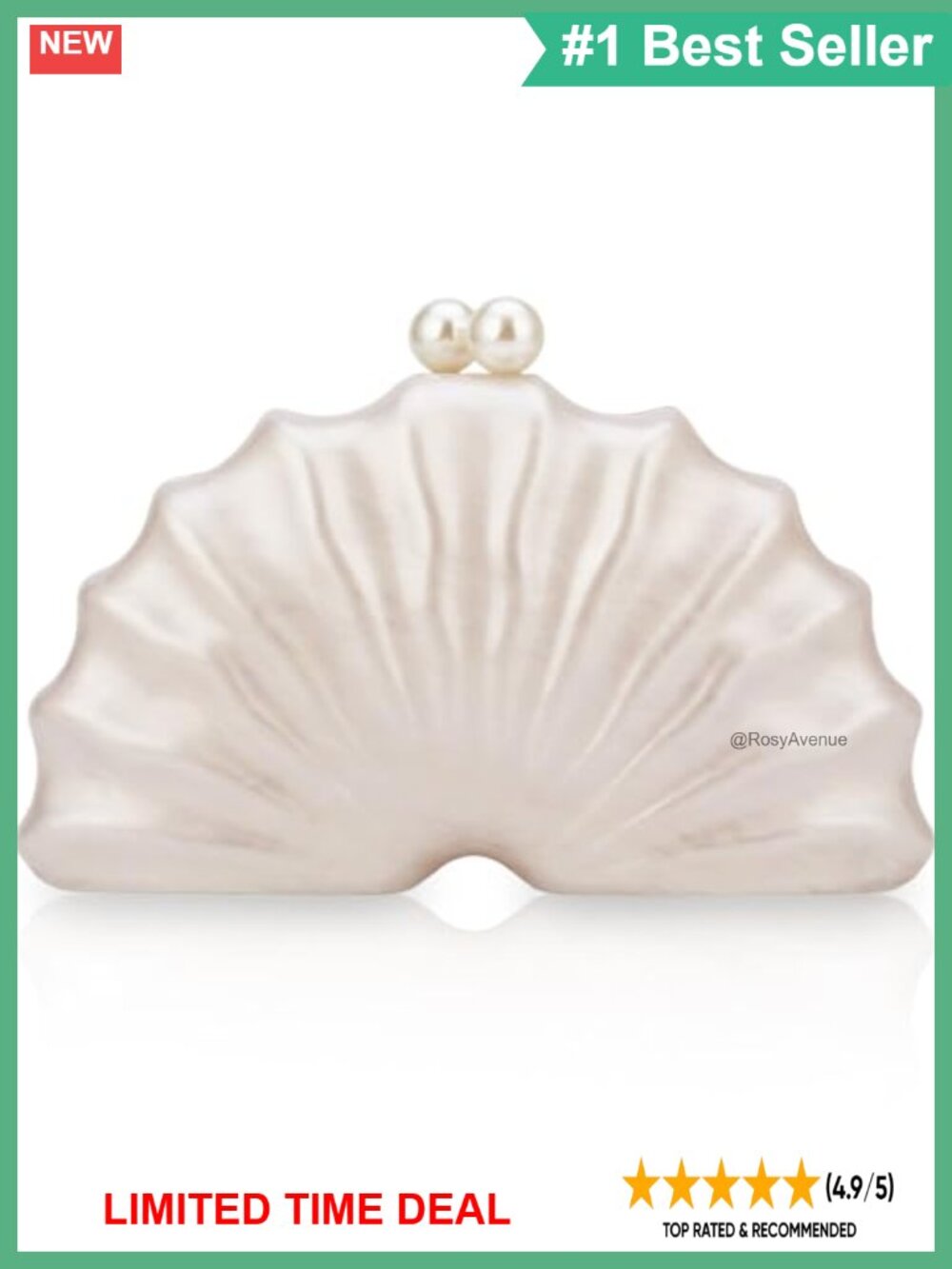 Acrylic Shell Clutch Purse Pearl Evening Shoulder Crossbody Bag Wedding Prom